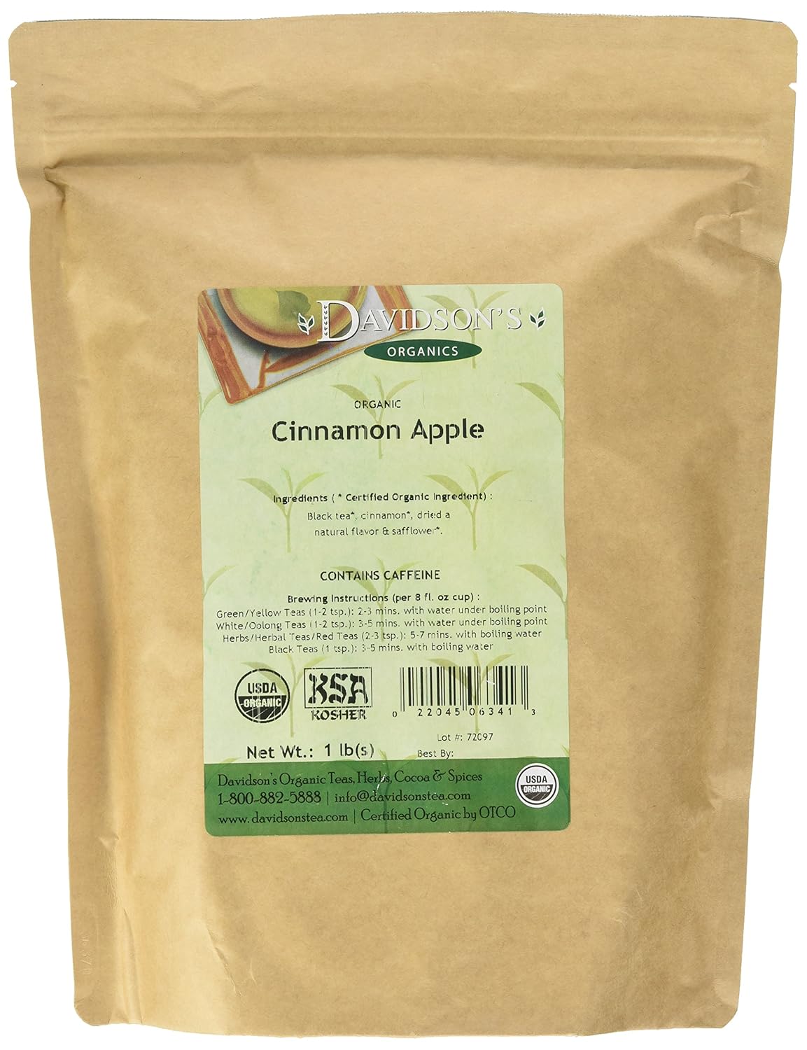 Davidson's Organic Tea Bulk, Cinnamon Apple, 16-Ounce Bag