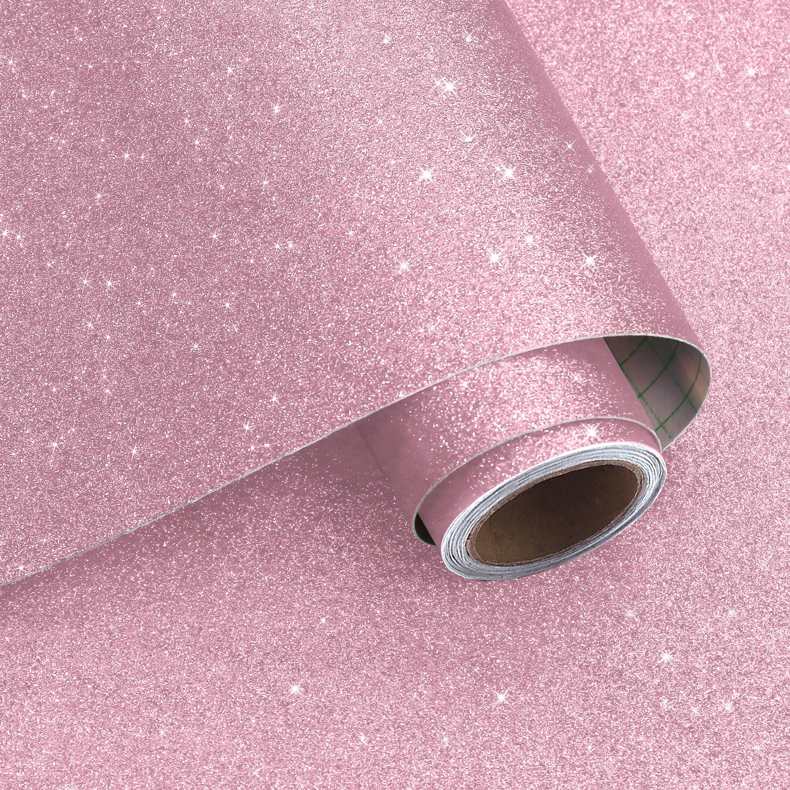 VaryPaper Peel and Stick Pink Glitter Wallpaper 40cmx200cm Pink Sticky Back Plastic Vinyl Wrap for Furniture Thick Lining Paper for Wall Stick on Wallpaper for Girl Bedroom Crafts Project