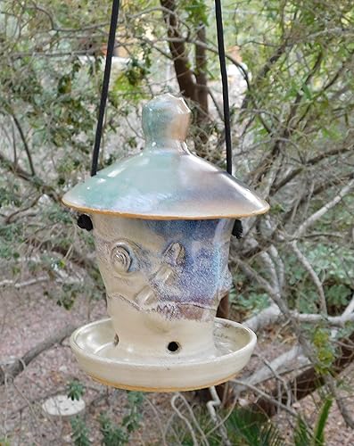 Amazon Com 615 Bird Feeder Wheel Thrown Ceramic Pottery Handmade