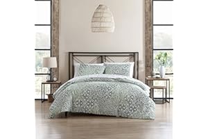 Stone Cottage - King Comforter Set, Reversible Cotton Bedding with Matching Shams, Ideal Bedding Set (Abingdon Dark Green, King)