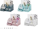 EXERZ Desk Organiser Mesh Desk Tidy Caddy Turquoise 7 Compartments view 8
