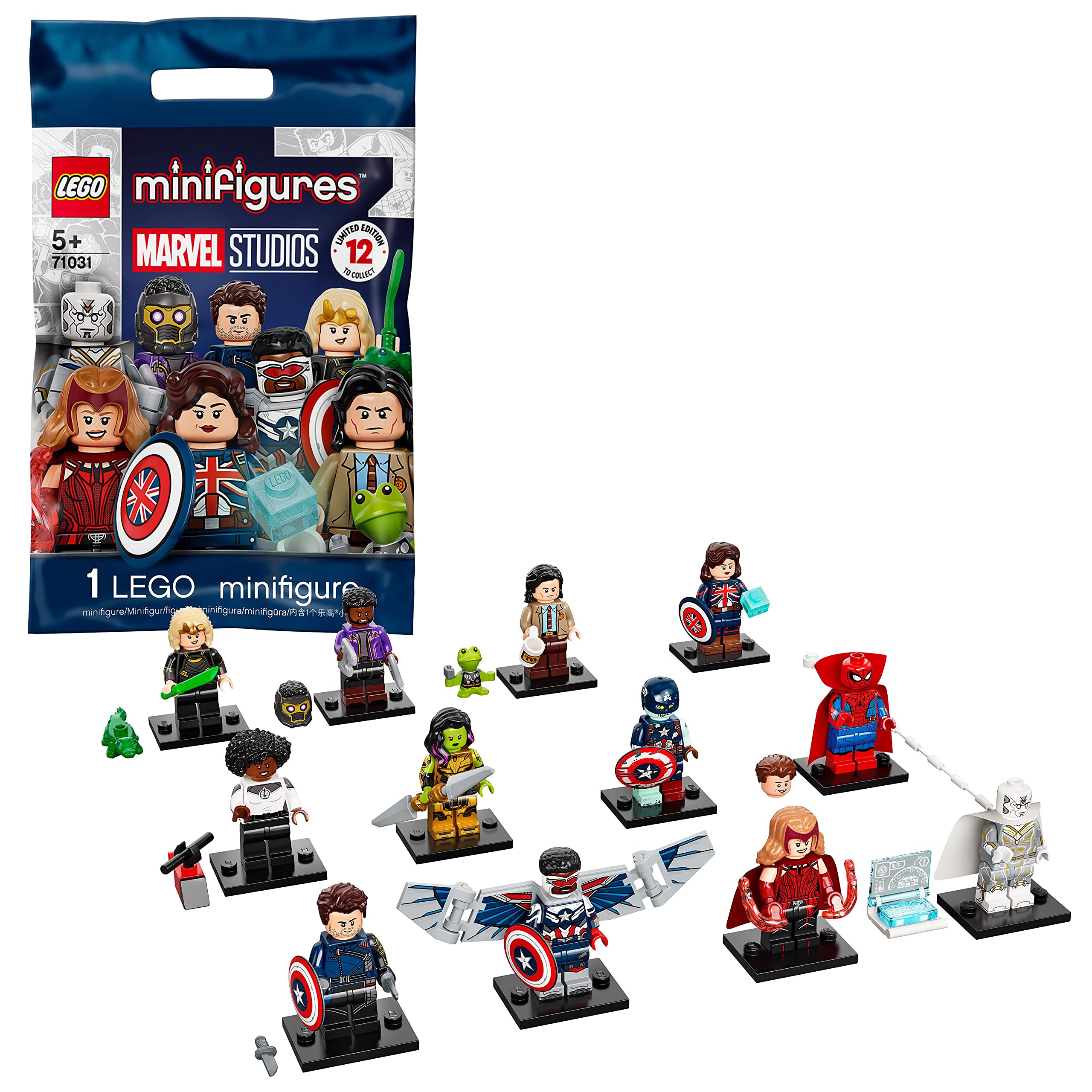 LEGO 71031 Minifigures Marvel Studios Set, Superheroes Building Toy 1 of 12 Collectibles, Toys for Kids Age 5 Plus (1 Piece - Style Picked at Random)