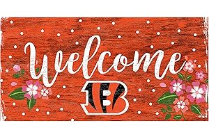 Fan Creations NFL Cincinnati Bengals Unisex Cincinnati Bengals Welcome Floral Sign, Team Color, 6 x 12, (N0964-CIN)