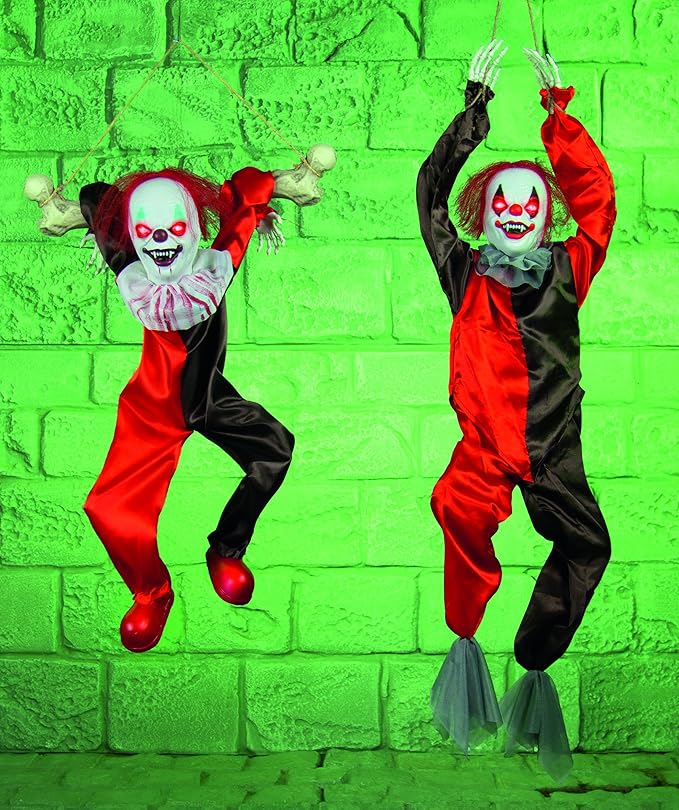 Halloween 90 cm Horror Aufhängen Animierter Scary Clowns mit Noise