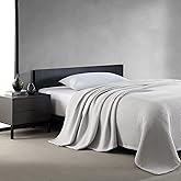 Vera Wang - Queen Blanket, Luxury Cotton Bedding, Super Soft Essentials with Waffle Weave Knit (Waffleweave Grey, Queen)