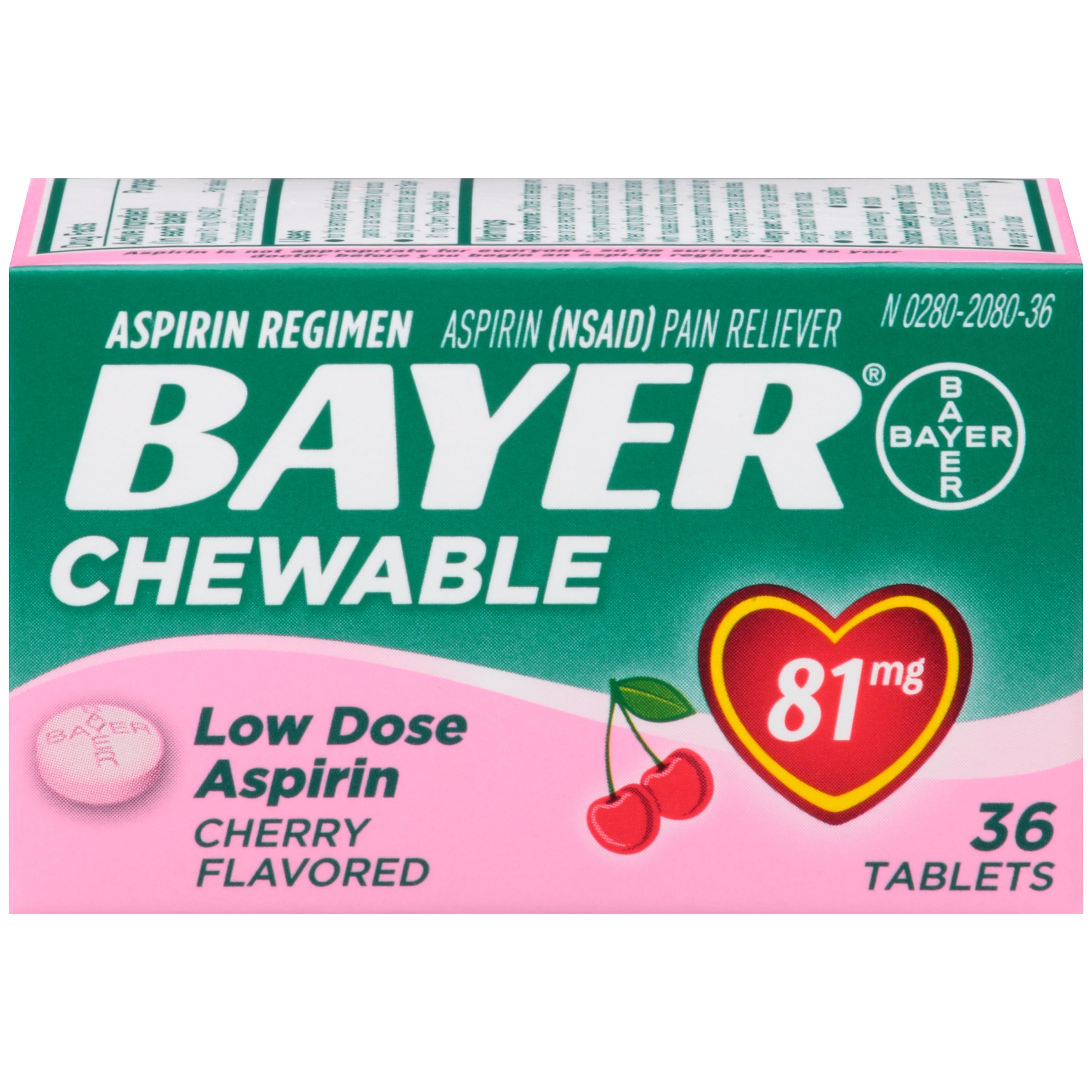 Bayer Chewable Aspirin Low Dose 81mg Orange Flavor 36 count Health & Personal Care
