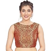 Madhu Fashion Women's Traditional Rich Banaras Brocade Sleeveless Readymade Saree