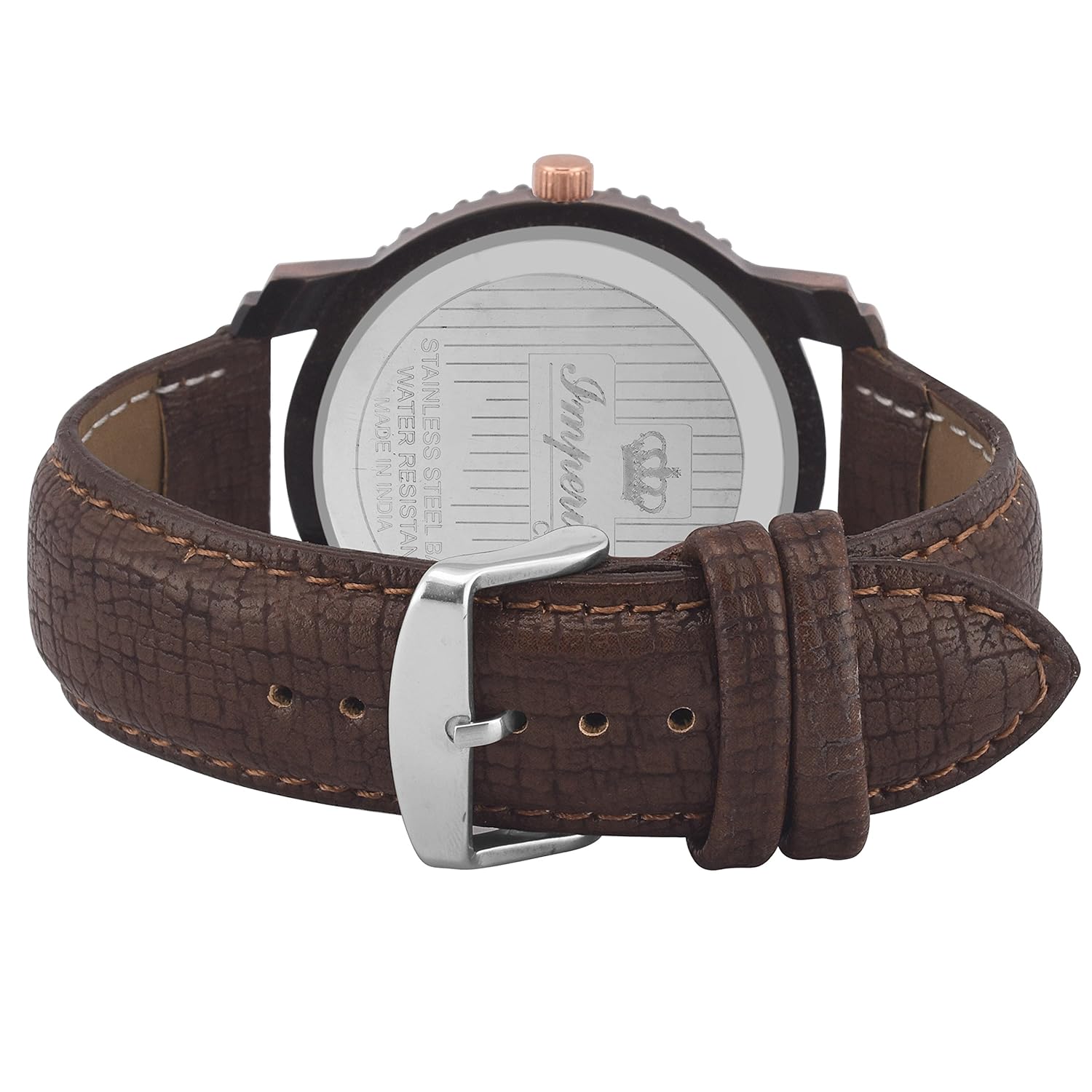 imperial club men's copper black chrono look super model analog watch (wtm-013)