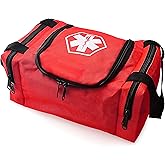 ASA TECHMED First Aid Responder EMS Emergency Medical Trauma Bag EMT, Fire Fighter, Police Officer, Paramedics, Nurse, Red