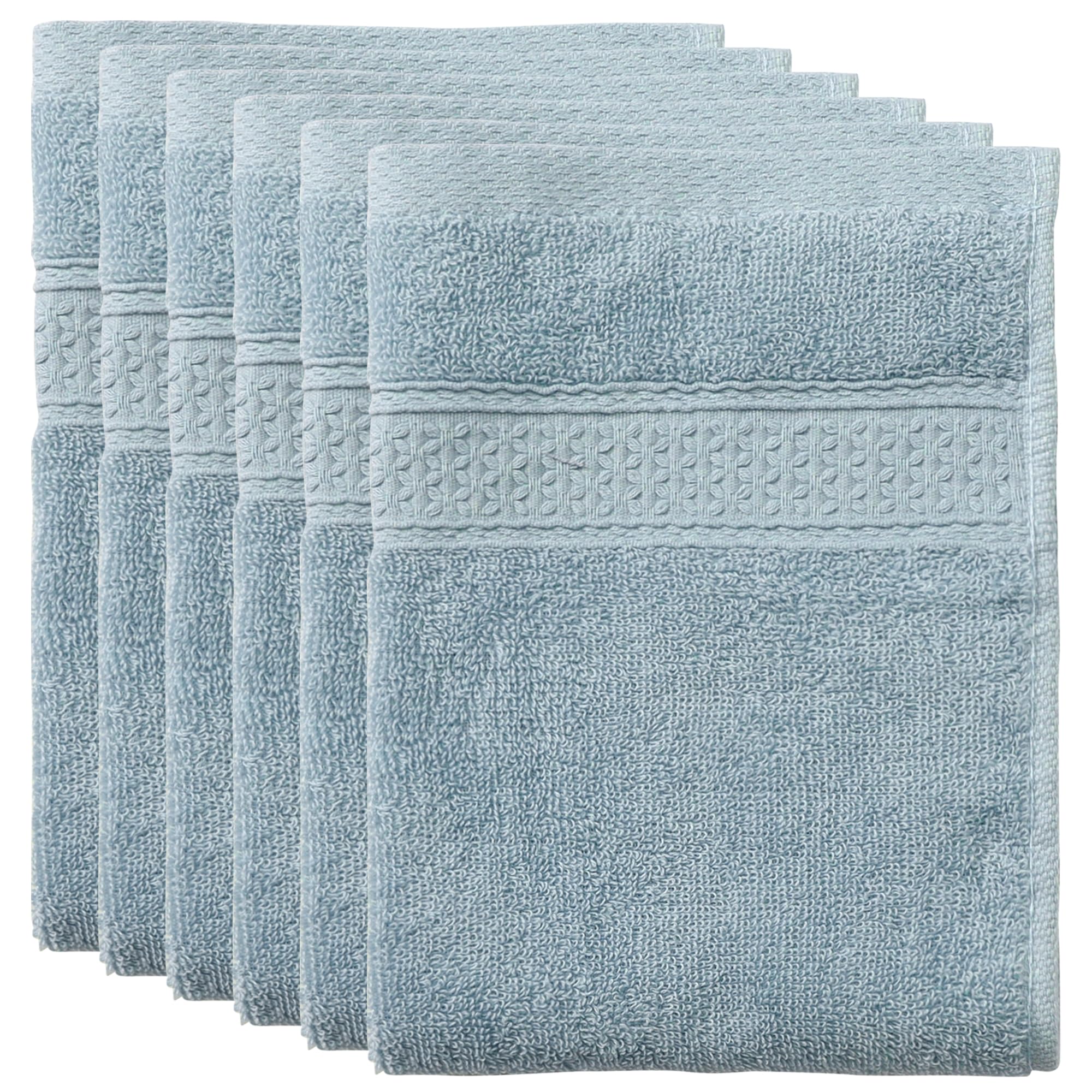 Uxcell Cotton Dish Clothes, Thick and Absorbent Kitchen Towels, Plain Towels, 33cm x 33cm Grey Pack of 6