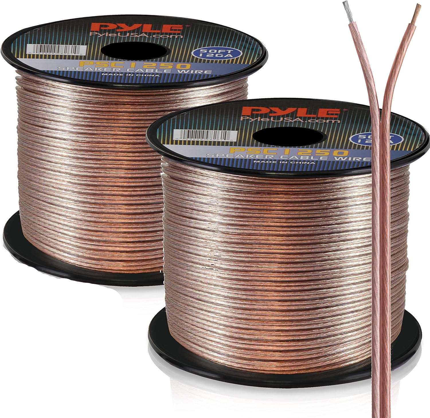 50ft 12 Gauge Speaker Wire - Copper Cable in Spool for Connecting Audio Stereo to Amplifier, Surround Sound System, TV Home Theater and Car Stereo - PSC1250: Home Audio & Theater