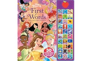Disney Princess Cinderella, Moana, Rapunzel, and More! - First Words: Point, Match, Listen, and Learn! 30-Button Sound Book - PI Kids (Play-A-Sound)