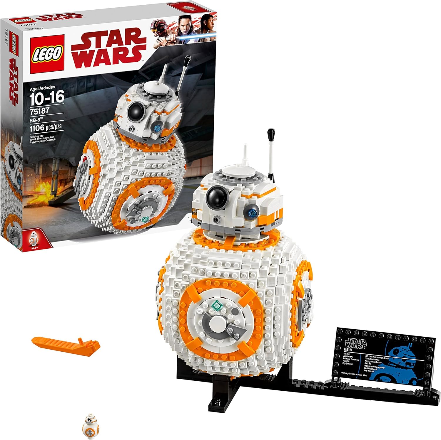 LEGO Star Wars VIII BB-8 75187 Building Kit (1106 Piece) (Renewed)