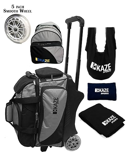 KAZE SPORTS 2 Ball Bowling Roller With Color Match Add On Spare Tote And Accessories Pack