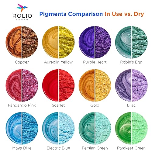 Rolio Premium Mica Powder Pearlescent Color Pigment - Art Set for