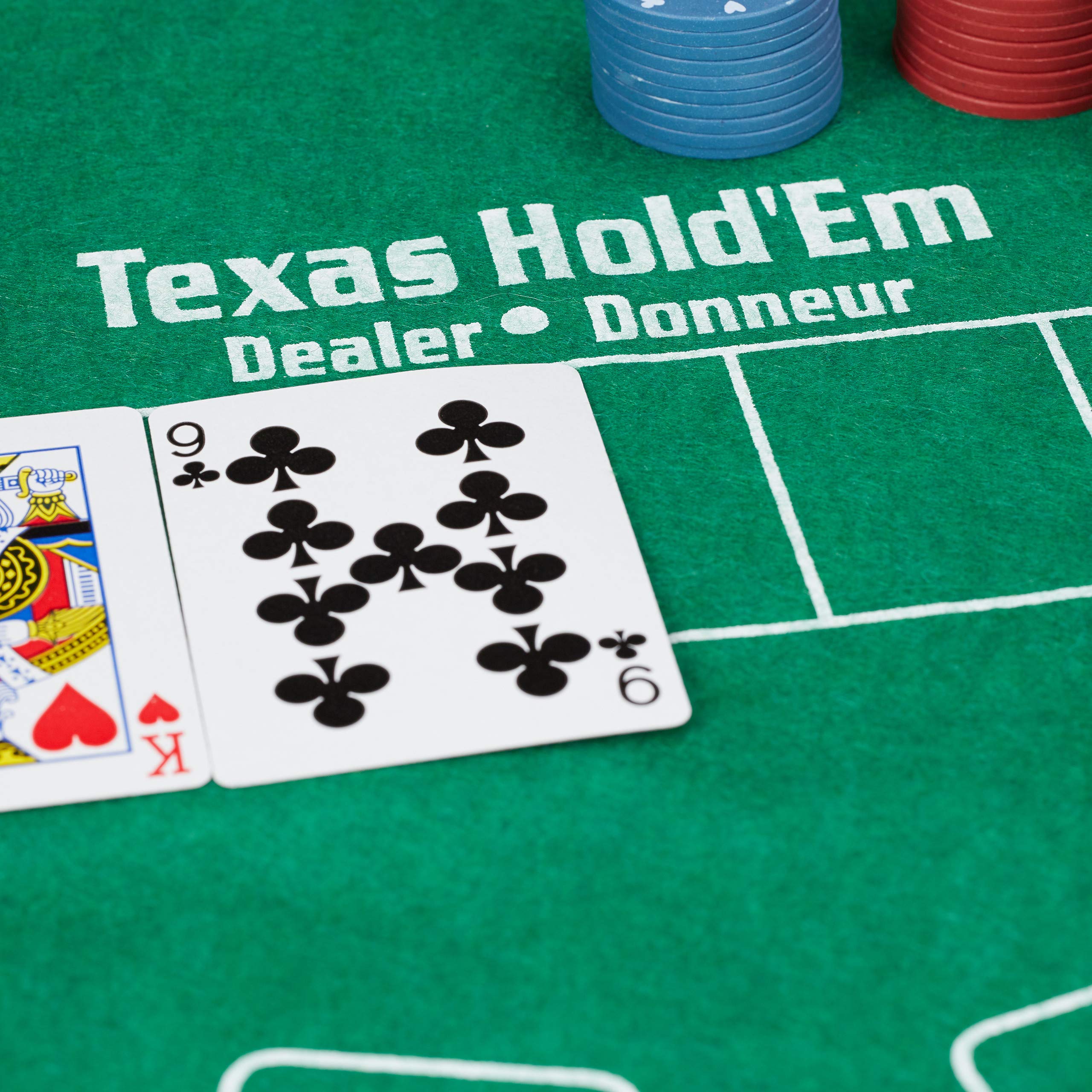 Relaxdays Pokerset, 200 Chips, Spielmatte, 2 Kartendecks, Dealerbutton, Blindbuttons, Casino-Feeling, Profi Pokerspiel, 9 x 24 x 15 cm 9