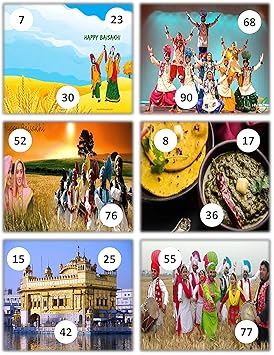 Feliz Punjabi Theme Tambola Tickets Set of 16 (housie Tickets)
