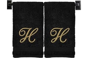 CUSTOM LUXURY TOWELS Monogrammed Hand Towels - Set of 2 - Genuine Turkish Hand Towels - Choose Any Letter - Choose Towel and Thread Color - Embroidered Script Monogram - Personalized Towels - Monogrammed Towels