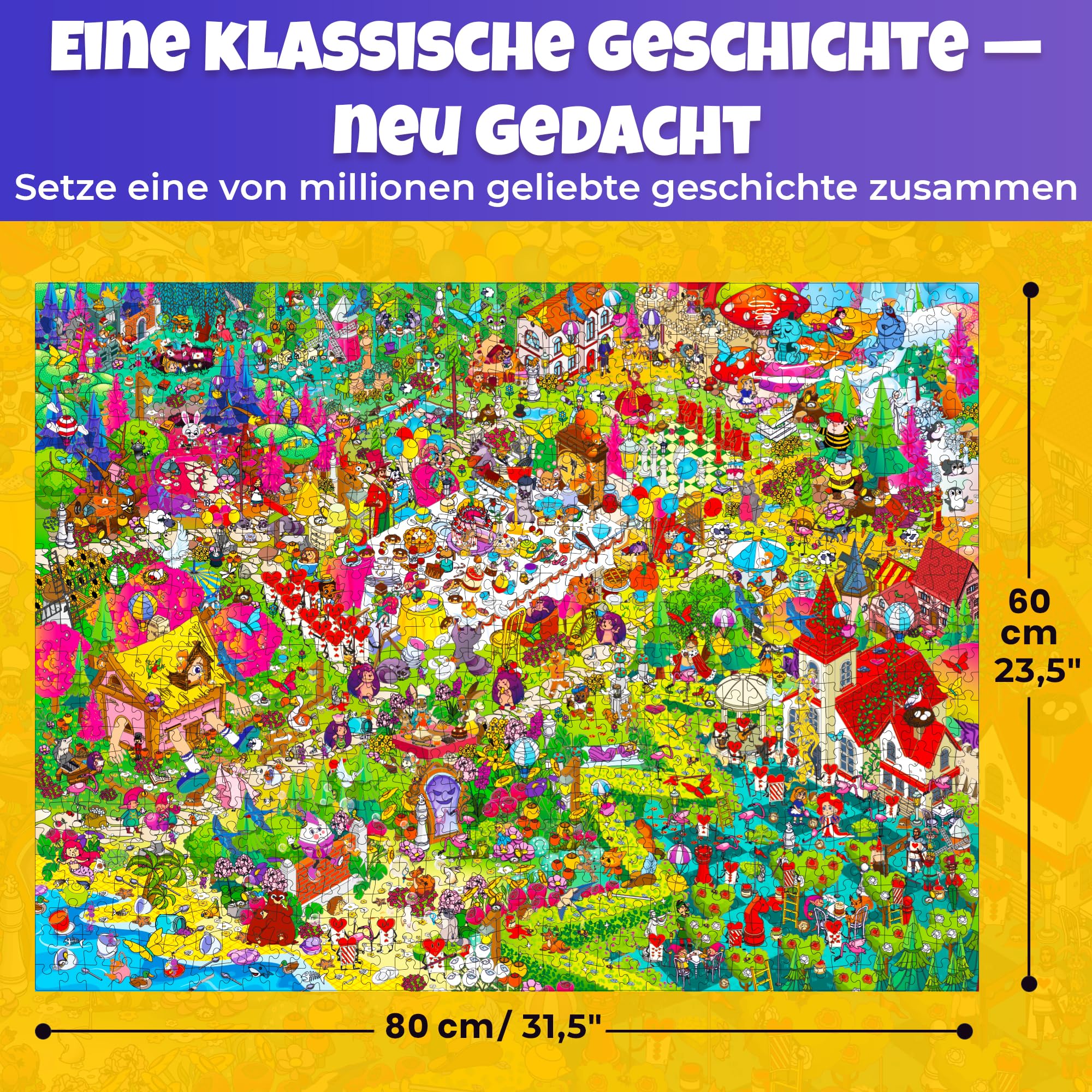 QUOKKA 1000 Teile Puzzle Für Erwachsene Alice Im Wunderland – Fantasy Puzzle Mit Geheimen Aufgaben Und Einer Märchenhaften Hörgeschichte Zur Tiefen Entspannung Für Anspruchsvolle Liebhaber 2