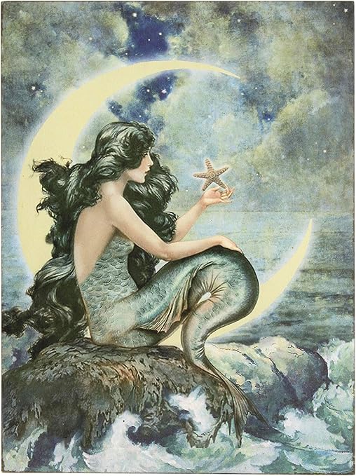 Amazon Com Ohio Wholesale Inc Crescent Moon Mermaid Wood Block
