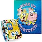 SPONGEBOB SQUAREPANTS Throw Blanket for Kids, Teens, Adults, 51 x 59 in, Cartoon Fleece Blankets, Soft, Plush Bed Throws, Cozy Gifts for Kids