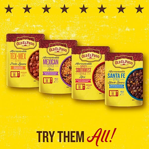 OLD EL PASO BLACK BEANS, SANTA FE STYLE, MICROWAVABLE POUCH, 8.8 OZ