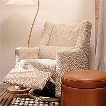 Amazon.com: Babyletto Kiwi Gliding Ottoman in Almond Teddy Loop