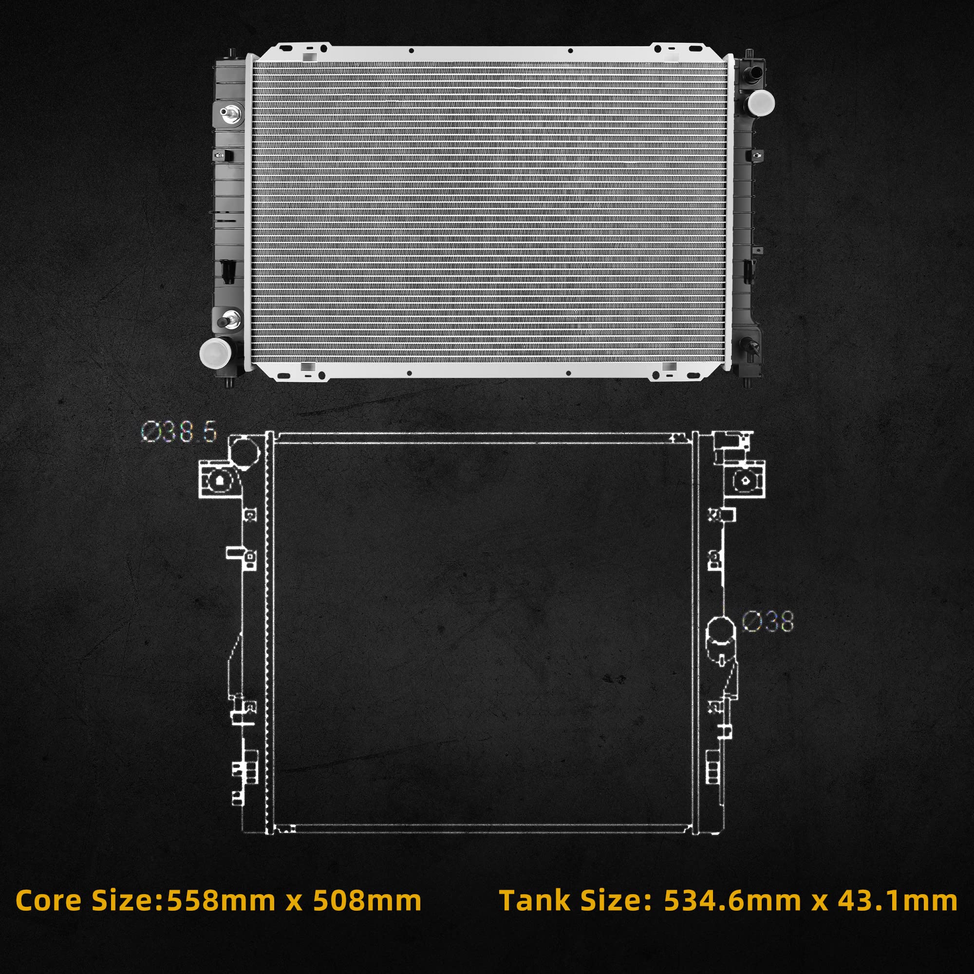 DWVO Radiator Complete Radiator Compatible with