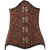 Daisy corsets womens Curvy Brocade Double Steel Boned Under Bust Corset Waist Cincher