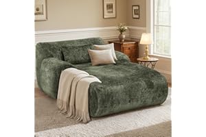 DIFYHOMEY 66 Inches Oversized Chaise Lounge Indoor, No Assembly Required Single Sleeper Sofa Chair with Lumbar Pillow, Upholstered Boneless Sofa Bed for Living Room, Bedroom