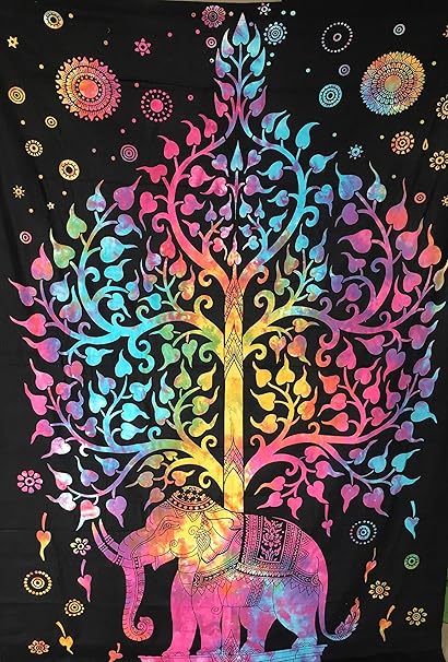 Amazon Com Aaral Tree Of Life Wall Hanging Elephant Tapestry For