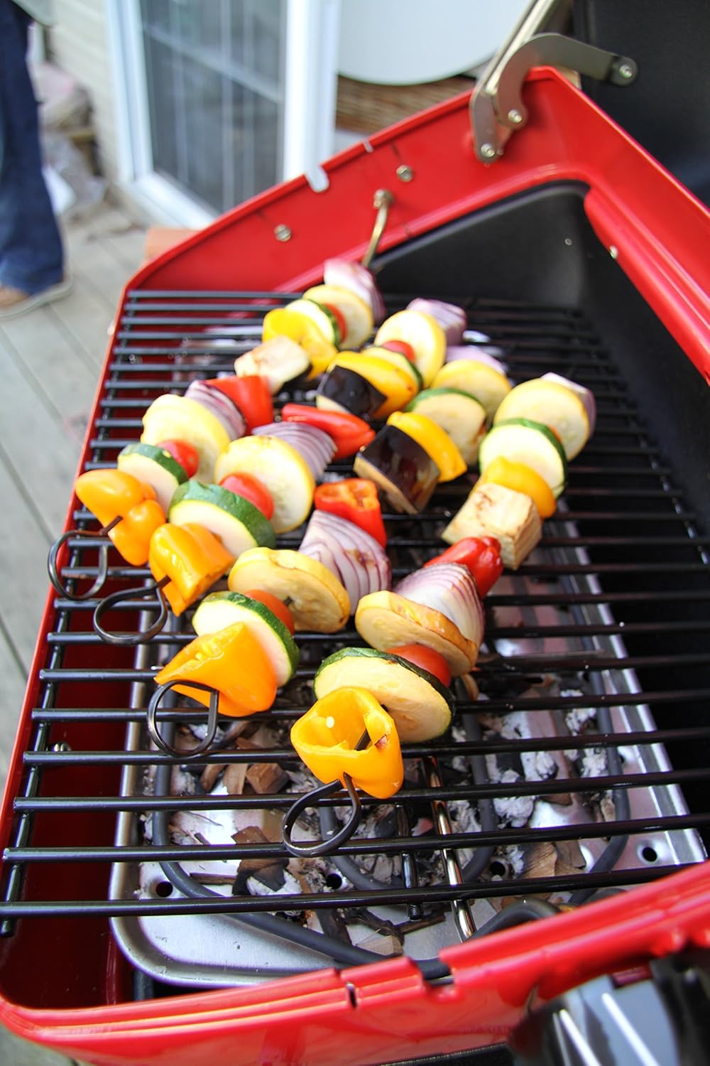Electric Grills Easy Street Electric Cart Grill With Two Polymer Side Tables Wire Shelf And Rotisserie Patio Lawn Garden