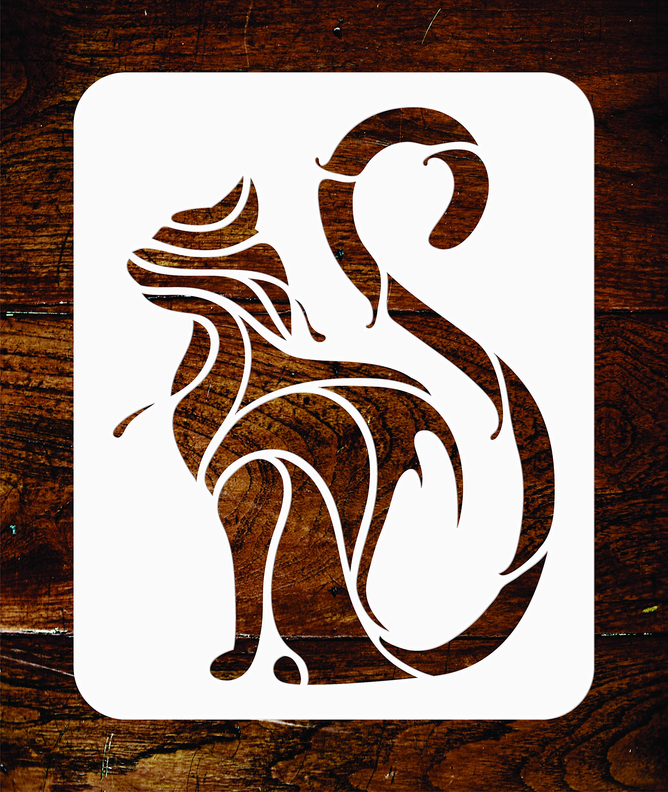 Cat Stencil -26.5 x 34.5 cm - Reusable Geometric Decor Stylized Pet Animal Wall Stencil Template - Use on Paper Projects Scrapbook Journal Walls Floors Fabric Furniture Glass Wood etc.