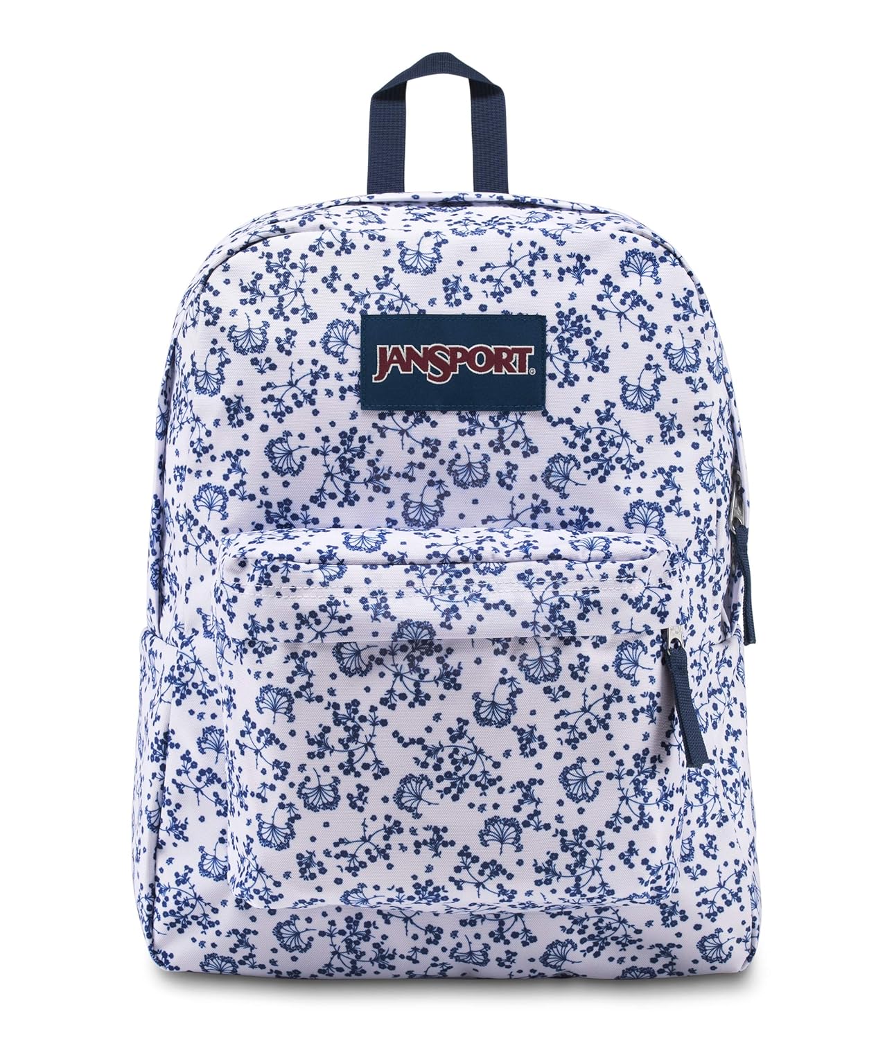 jansport blue and white floral backpack