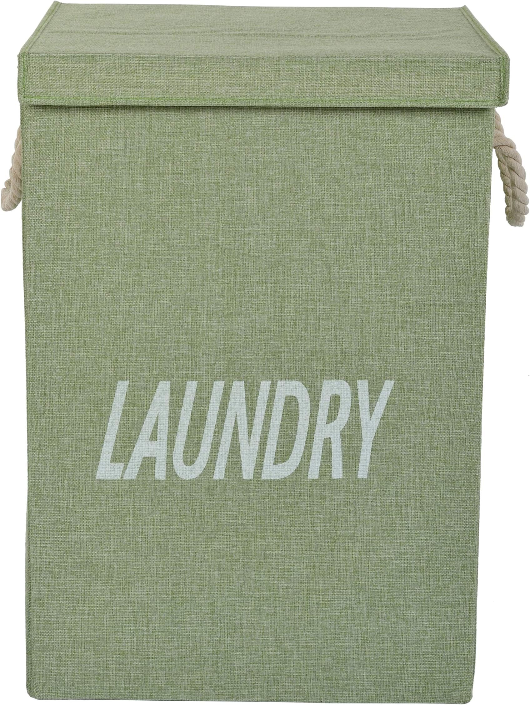 GZQNAN® Foldable Laundry Hamper Premium Durable Non-Woven Fabric, Space-Saving & Compact Clothes Basket with Handle (Green)
