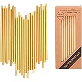 125 PCS Gold Paper Straws Biodegradable Metallic Drinking Decoration Disposable - Boxed 5 Individual Packs of 25 Units