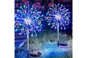 suddus Solar Garden Lights Outdoor Waterproof Decorative, 2Pack 150LED Firework Lights 8 Modes, Multicolor Solar Fairy Light for Yard, Patio, Pathway, Flowerbed Party Wedding Decor