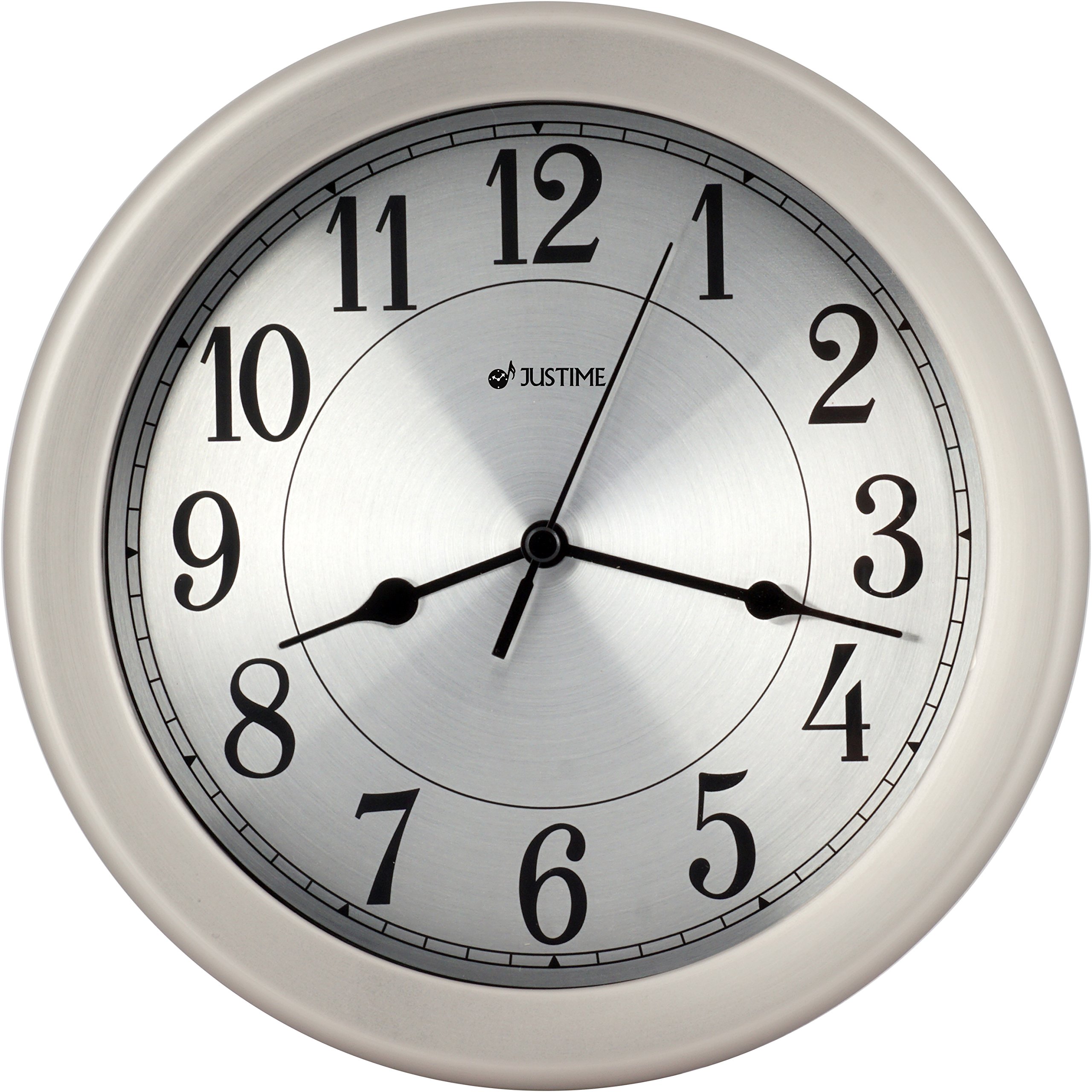 8.5 inch Brushed Metal Water Resistant Wall clock, Special for Small