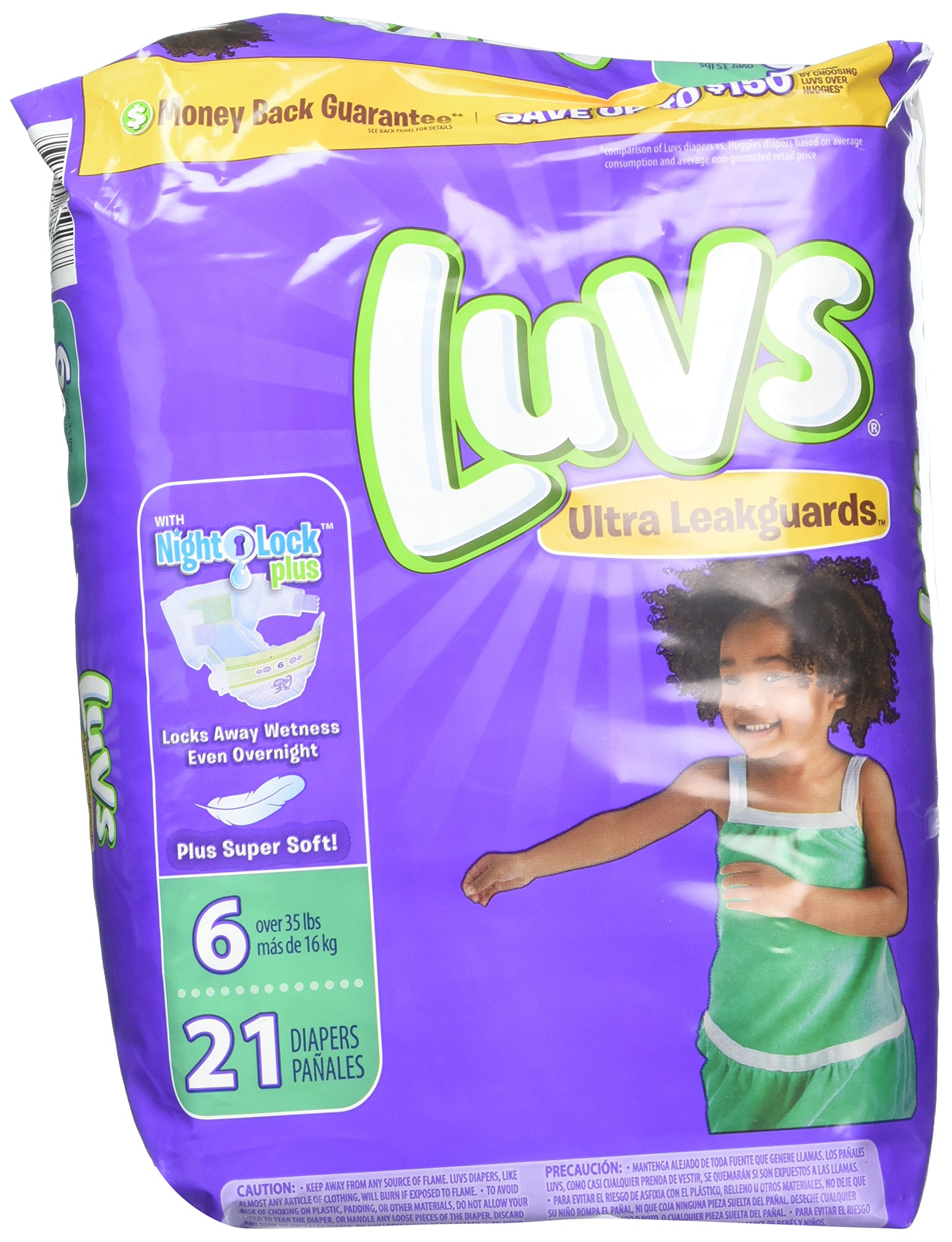 Luvs Ultra Leakguards Diapers, Size 6, 72 Count Health