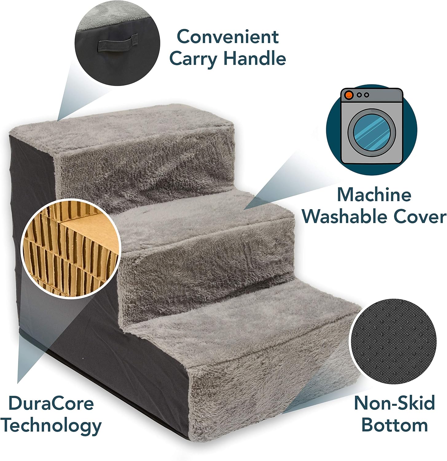 Dog and Cat Steps by Cozy Pet | Machine Washable Cover with Non Skid Bottom : Pet Supplies