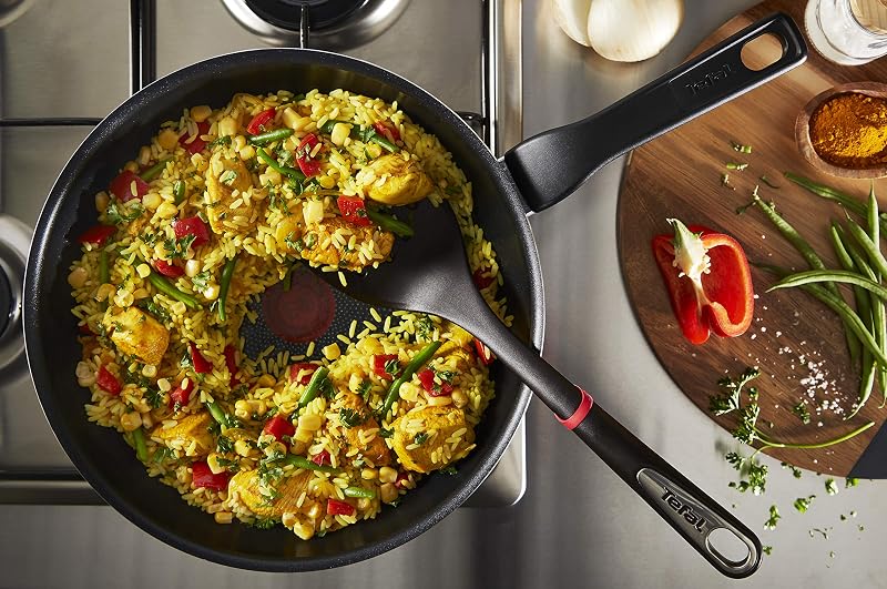 Tefal C38506 XL Force Bratpfanne 28 cm | Antihaftversiegelung | widerstandsfähig | robust | Thermo-Signal | Diffusion Base Pfannenboden | extragroße Form | stabiler Griff | Schwarz