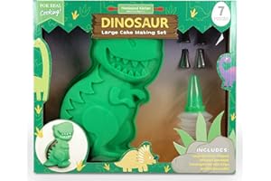 Handstand Kitchen Dinosaur Buddies 7-piece Real Cake Baking Set with Recipes