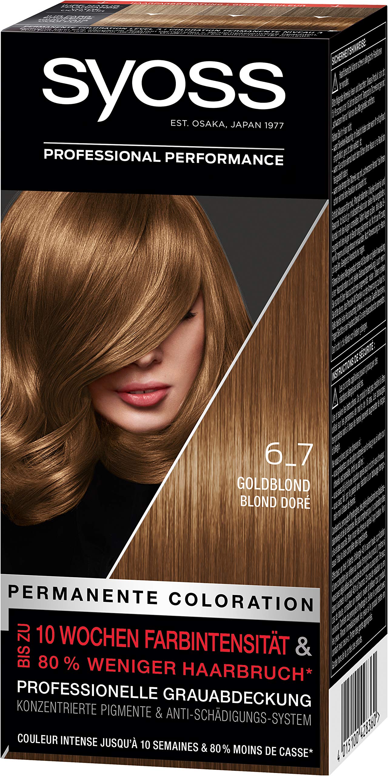 SYOSS Colouration Hair Colour 6_7 Golden Blonde Level 3, Pack of 3 (3 x 115 ml)