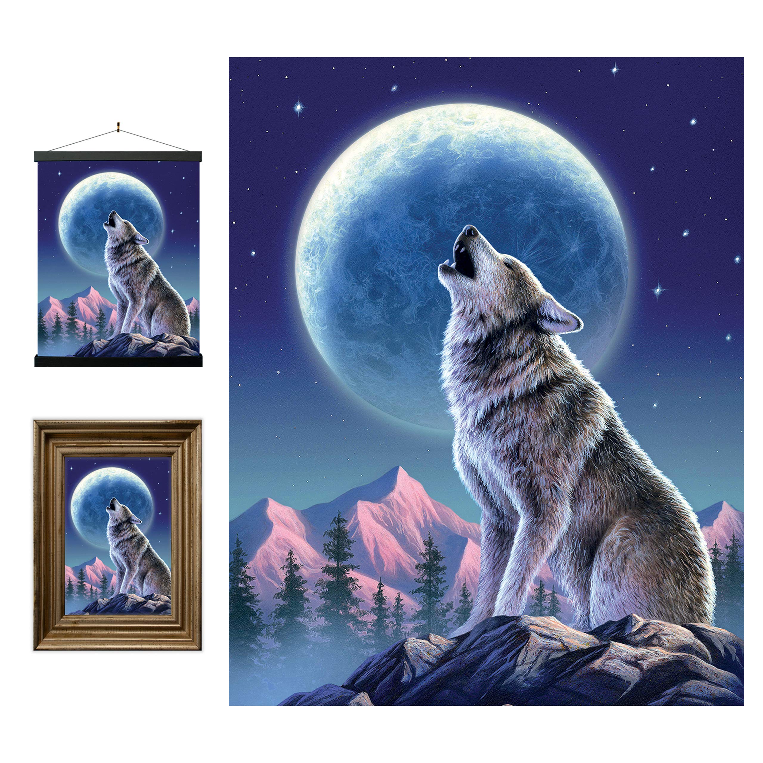 3D LiveLife Lenticular Wall Art Prints - Moonlight Sonata from Deluxebase. Unframed 3D Wolf Poster. A perfect wall filler. Original artwork licensed from renowned artist, Jerry LoFaro