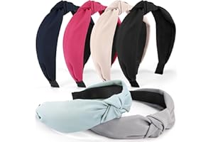 DiyJibb Headbands for Women Girls - 6PCS Stylish Top Knotted Headbands - Knotted Headband for Women - Head Bands Wide Hairband Hair Accessories
