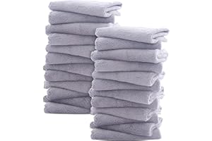Sunny zzzZZ Ultra Soft 24 Pack Baby Washcloths - 10x10 Inches - Coral Fleece Extra Absorbent Wash Clothes for Babies, Infants and Toddlers - Sensitive Skin and Newborn - Ideal Baby
