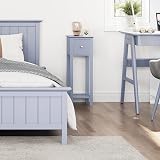 Yaheetech Slim Bedside Table with 1 Drawer, Gray, 25x25x70 cm view 2