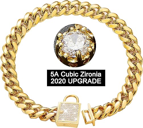 gold metal dog collar