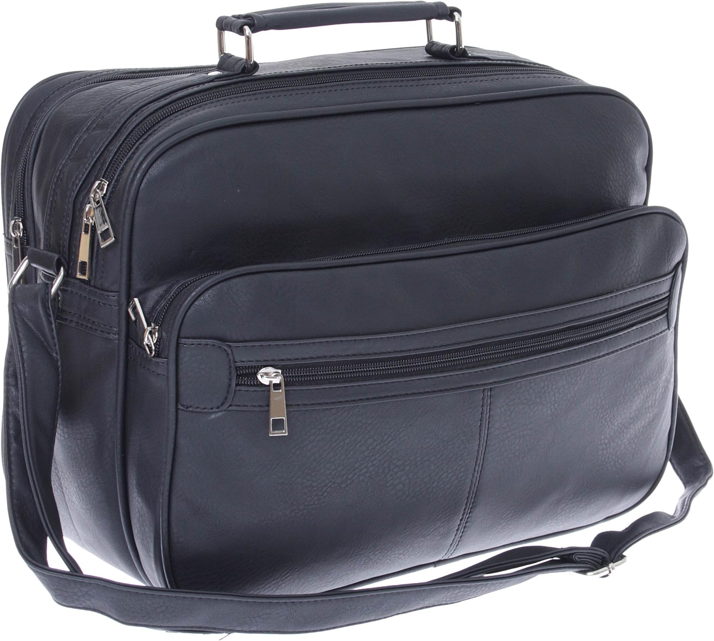 XL Work Bag, Men's Messenger Bag, Shoulder Bag, Travel Bag, Leather Look black black Querformat