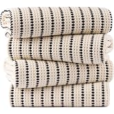POLYTE 430 GSM Poly Blend Microfiber Quick Dry Waffle Bath Towel, 30x60 in | 4 Pack, Oversize, Lint Free, Body Towel, 85% pol